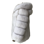 HOODED CLASSIC MID-LONG FUR COAT