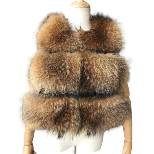CLASSIC CROPPED RACCOON FUR GILET