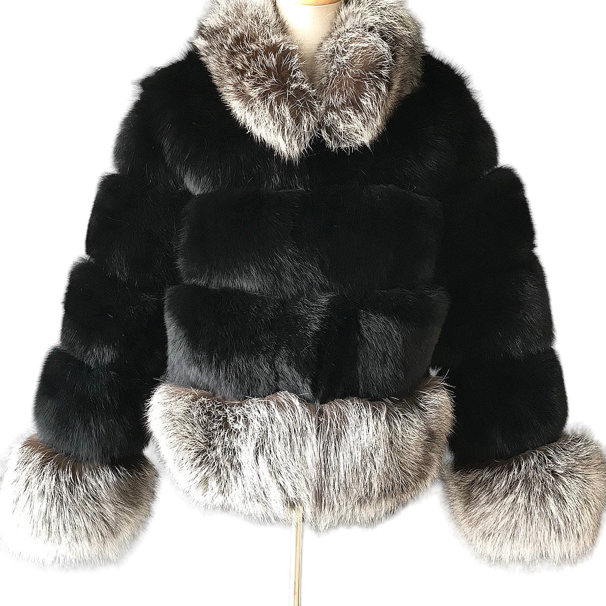 Two tone fur best sale coat
